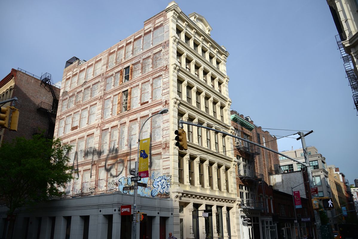 11 Prince St With A Trompe L Oeil Mural Imitating The Design of the Building Iron Facade By Richard Haas At Greene St In SoHo New York City